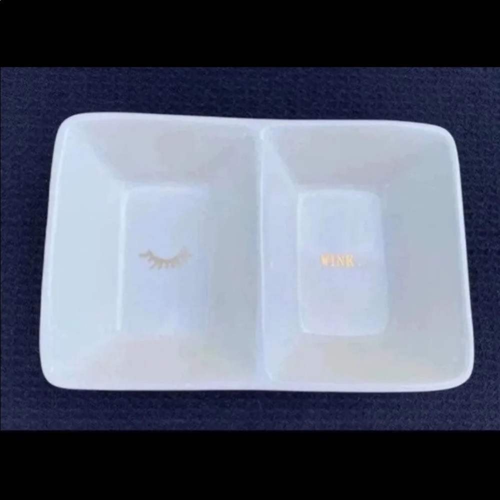 Rae Dunn Blink and Wink Gold Design